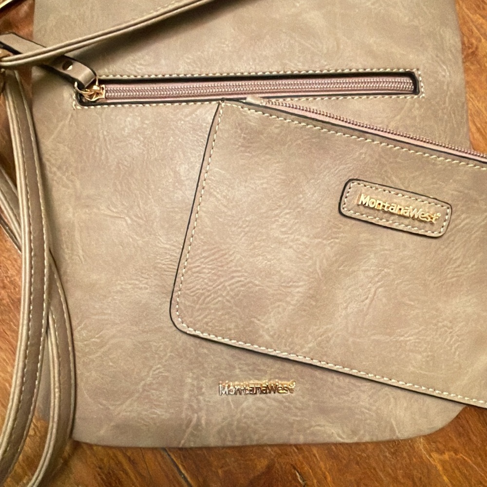 Montana West Beige Crossbody Bag and Wallet Set